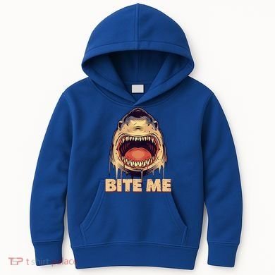 Shark Bite Me Gift Kids Hoodie