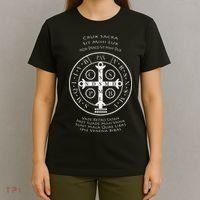 Saint Benedict Medal With Latin Prayer Religious Christian T-Shirt thumb 4