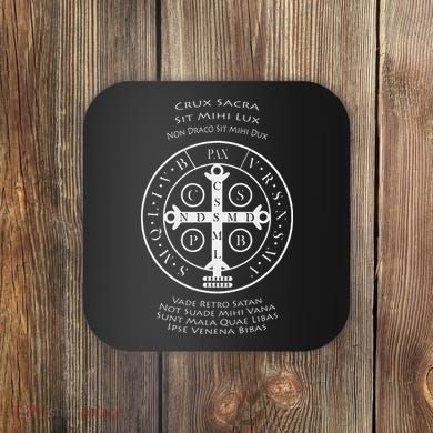 Saint Benedict Medal With Latin Prayer Religious Christian Coaster