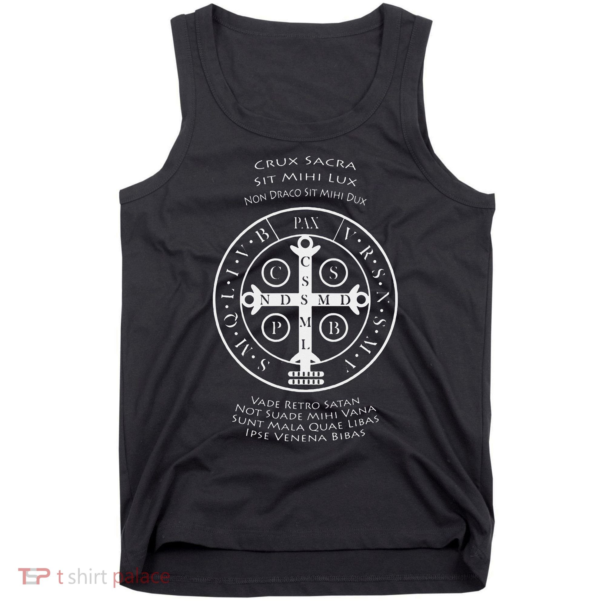 Saint Benedict Medal With Latin Prayer Religious Christian Tank Top