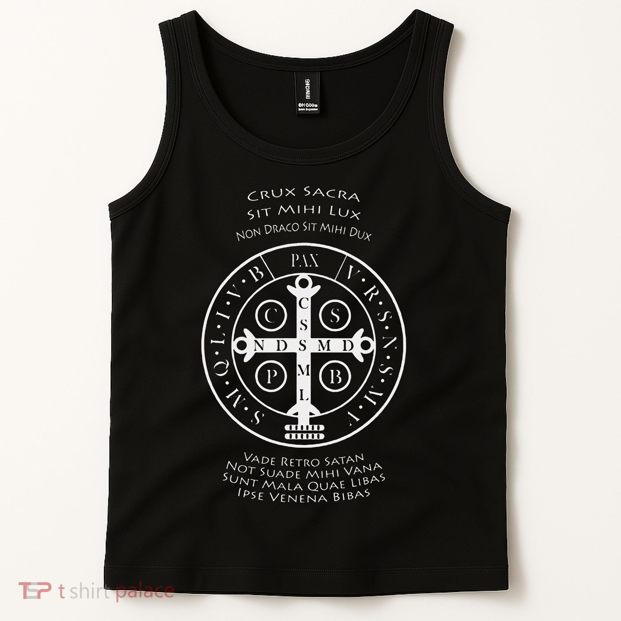 Saint Benedict Medal With Latin Prayer Religious Christian Tank Top