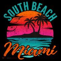 South Beach Miami Florida Sunset Vacation Distressed Grunge Cool Gift Coffee Mug thumb 5