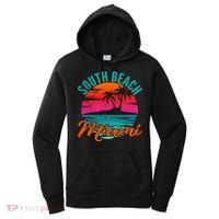 South Beach Miami Florida Sunset Vacation Distressed Grunge Cool Gift Women's Hoodie thumb 0