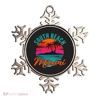 South Beach Miami Florida Sunset Vacation Distressed Grunge Cool Gift Ornament