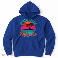 South Beach Miami Florida Sunset Vacation Distressed Grunge Cool Gift Hoodie thumb 0