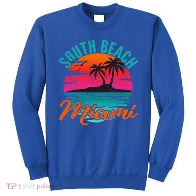 South Beach Miami Florida Sunset Vacation Distressed Grunge Cool Gift Sweatshirt