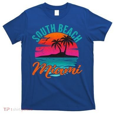 South Beach Miami Florida Sunset Vacation Distressed Grunge Cool Gift T-Shirt