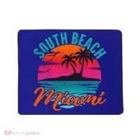South Beach Miami Florida Sunset Vacation Distressed Grunge Cool Gift Mousepad thumb 0