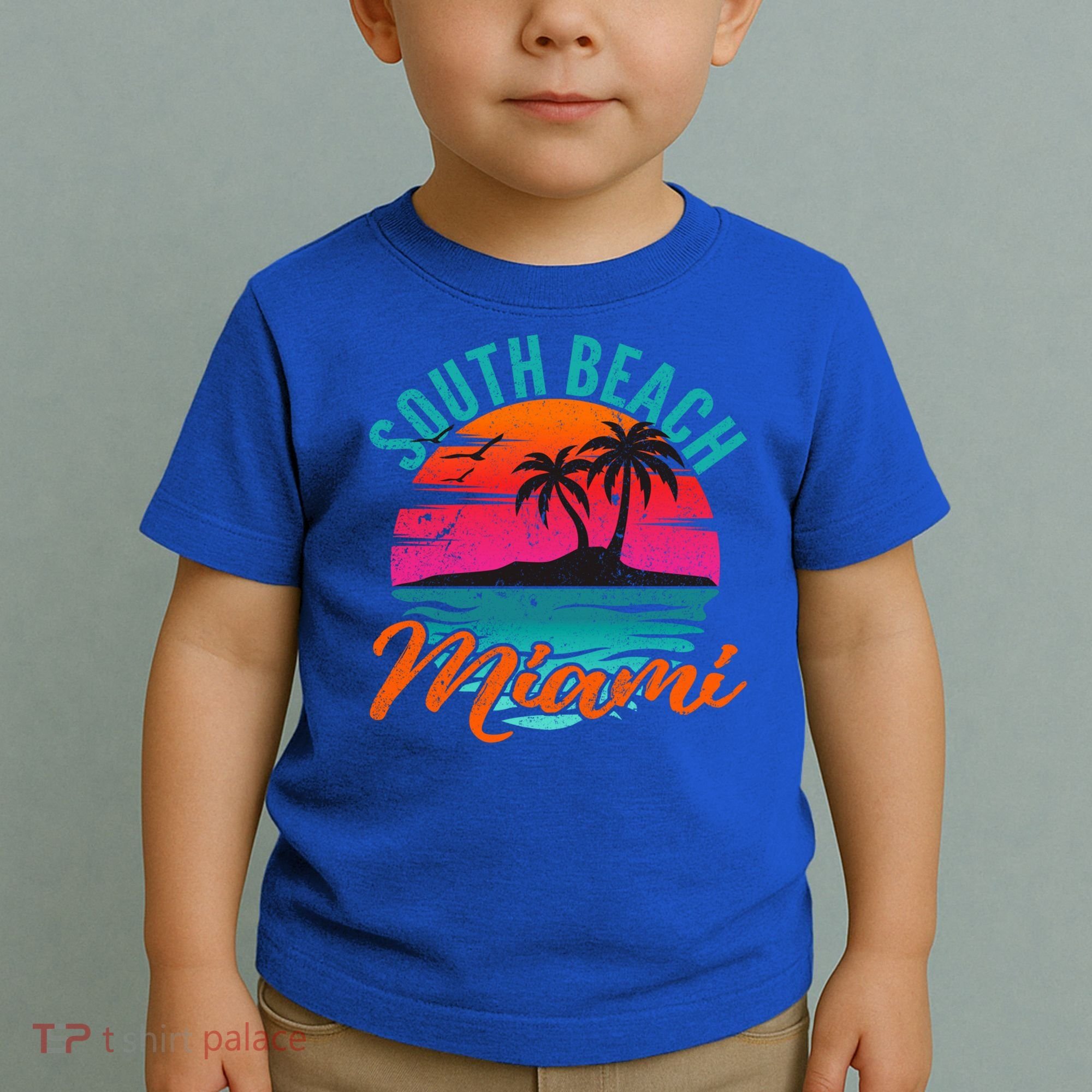 South Beach Miami Florida Sunset Vacation Distressed Grunge Cool Gift Toddler T-Shirt