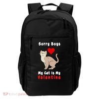 Sorry Boys My Cat Is My Valentine Cute Backpack thumb 0