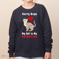 Sorry Boys My Cat Is My Valentine Cute Women's Sweatshirt thumb 0