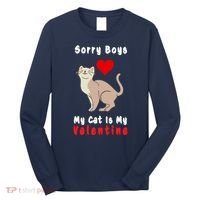 Sorry Boys My Cat Is My Valentine Cute Long Sleeve Shirt thumb 0