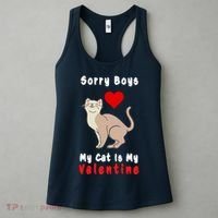 Sorry Boys My Cat Is My Valentine Cute Women's Tank Top thumb 3