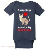 Sorry Boys My Cat Is My Valentine Cute Baby Bodysuit thumb 0