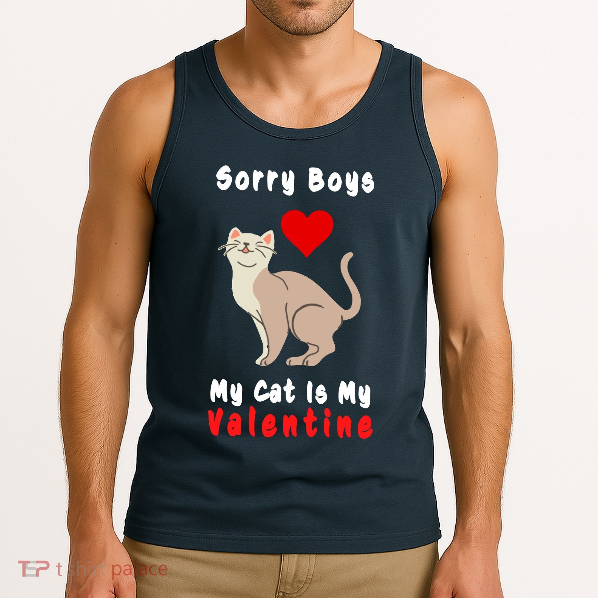 Sorry Boys My Cat Is My Valentine Cute Tank Top