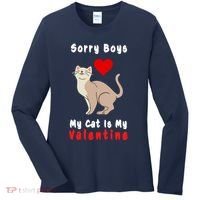 Sorry Boys My Cat Is My Valentine Cute Women's Long Sleeve Shirt thumb 0