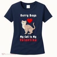 Sorry Boys My Cat Is My Valentine Cute Women's T-Shirt thumb 0