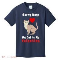 Sorry Boys My Cat Is My Valentine Cute Kids T-Shirt thumb 0