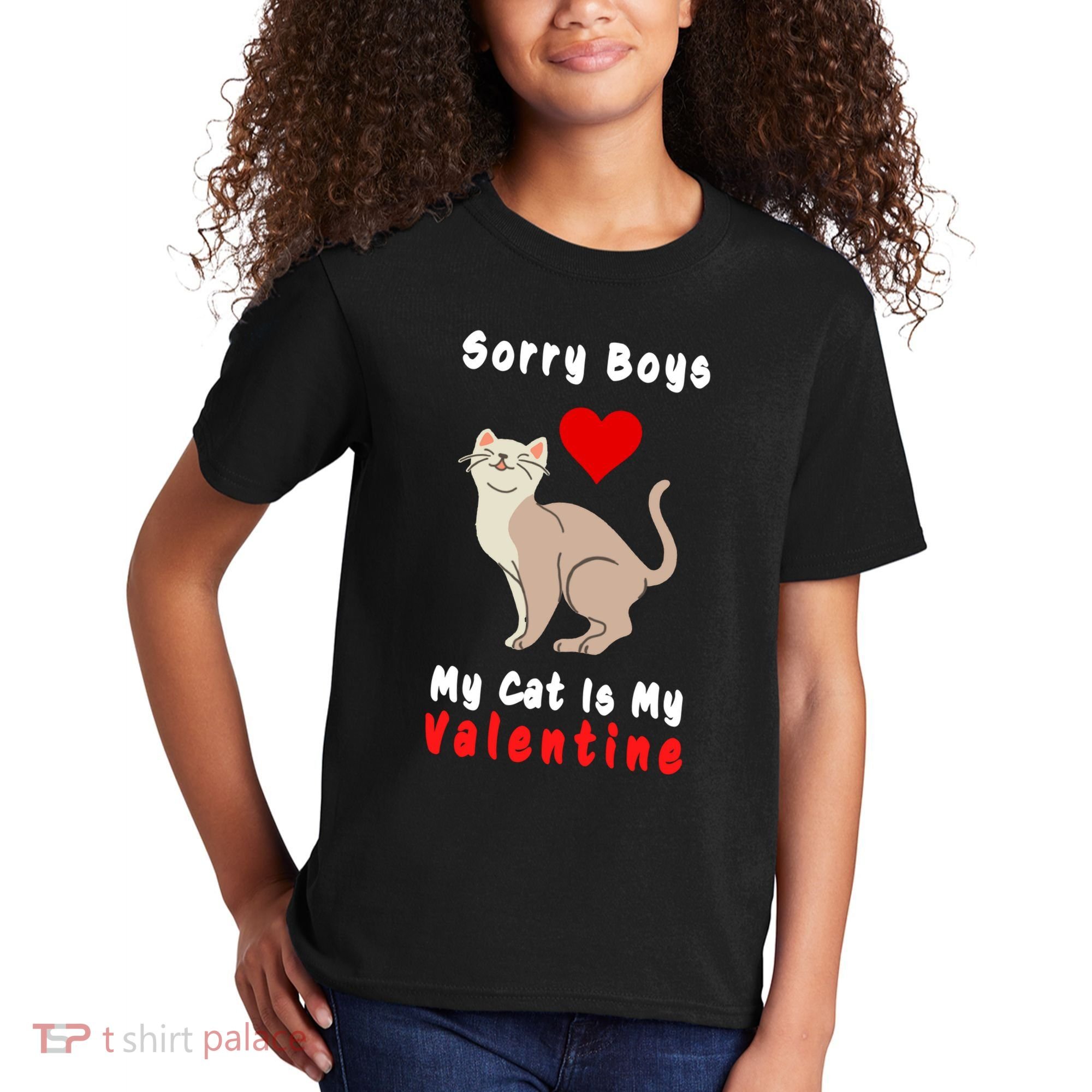 Sorry Boys My Cat Is My Valentine Cute Kids T-Shirt