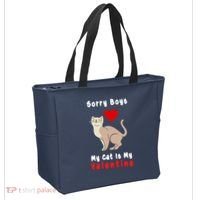 Sorry Boys My Cat Is My Valentine Cute Tote Bag thumb 2