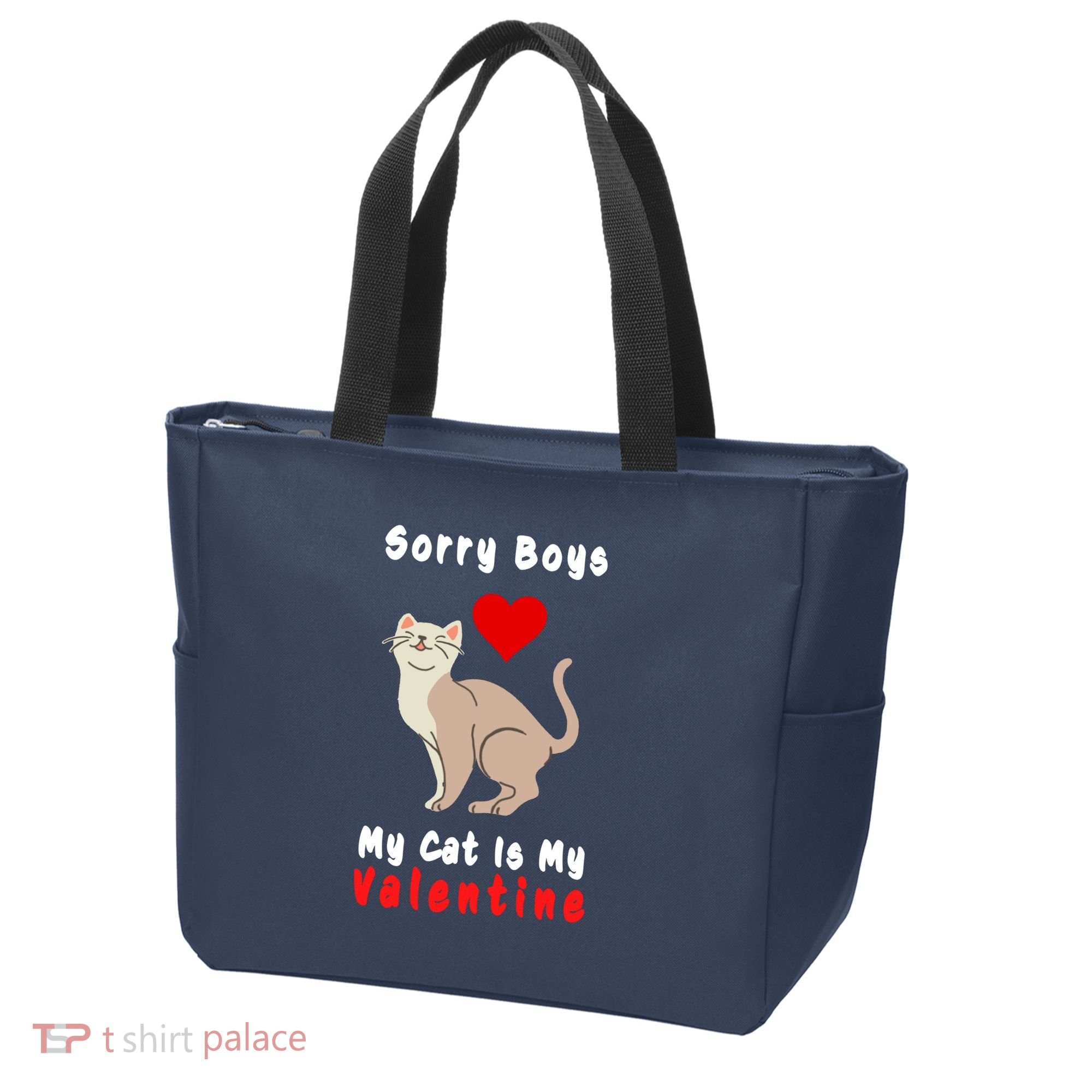 Sorry Boys My Cat Is My Valentine Cute Tote Bag