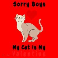 Sorry Boys My Cat Is My Valentine Cute Santa Hat thumb 1