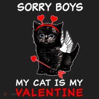 Sorry Boys My Cat Is My Valentine Beanie thumb 2