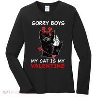 Sorry Boys My Cat Is My Valentine Women's Long Sleeve Shirt thumb 0