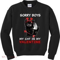 Sorry Boys My Cat Is My Valentine Kids Sweatshirt thumb 0