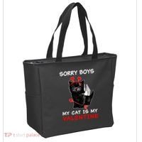 Sorry Boys My Cat Is My Valentine Tote Bag thumb 2
