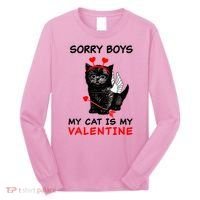 Sorry Boys My Cat Is My Valentine Long Sleeve Shirt thumb 0