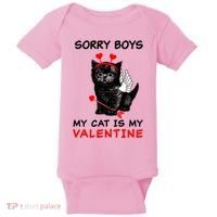 Sorry Boys My Cat Is My Valentine Baby Bodysuit thumb 0