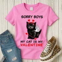 Sorry Boys My Cat Is My Valentine Women's T-Shirt thumb 3