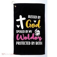 Spoiled By My Welder Welding Proud WelderS Wife Gift Golf Towel thumb 0