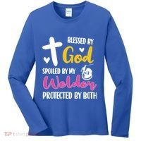 Spoiled By My Welder Welding Proud WelderS Wife Gift Women's Long Sleeve Shirt thumb 0