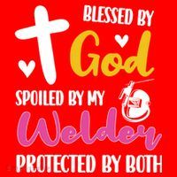 Spoiled By My Welder Welding Proud WelderS Wife Gift Santa Hat thumb 1