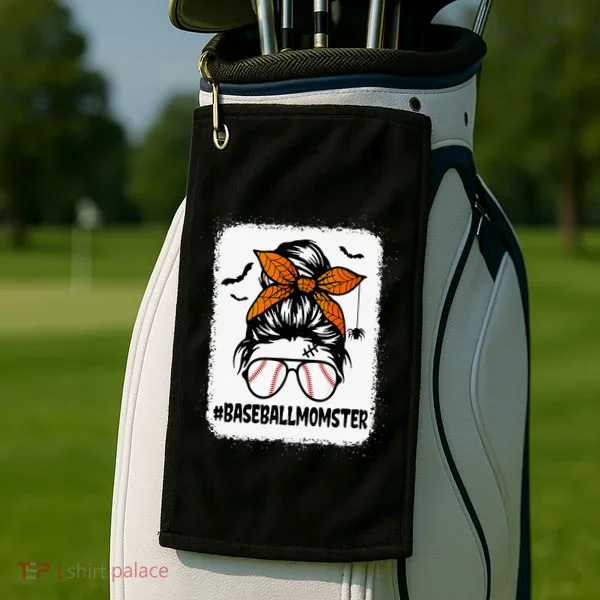 Spooky Baseball Mom Halloween Edition Golf Towel