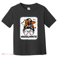 Spooky Baseball Mom Halloween Edition Toddler T-Shirt thumb 0