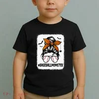 Spooky Baseball Mom Halloween Edition Toddler T-Shirt thumb 2