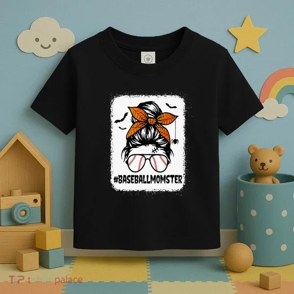 Spooky Baseball Mom Halloween Edition Toddler T-Shirt