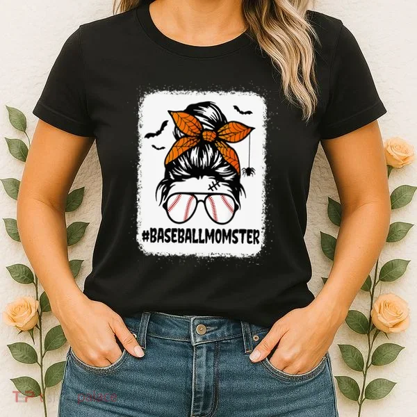Spooky Baseball Mom Halloween Edition Women's T-Shirt