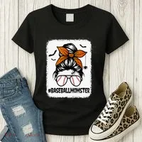 Spooky Baseball Mom Halloween Edition Women's T-Shirt thumb 3