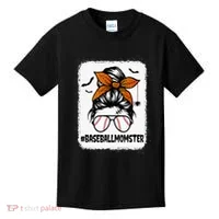 Spooky Baseball Mom Halloween Edition Kids T-Shirt thumb 0