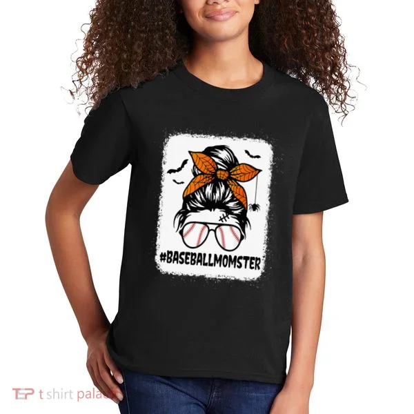 Spooky Baseball Mom Halloween Edition Kids T-Shirt