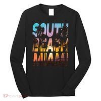 South Beach Miami Sunset I Love Miami Beach Souvenir Long Sleeve Shirt thumb 0