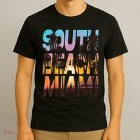 South Beach Miami Sunset I Love Miami Beach Souvenir T-Shirt thumb 3