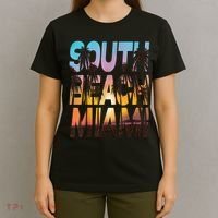 South Beach Miami Sunset I Love Miami Beach Souvenir T-Shirt thumb 4