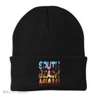 South Beach Miami Sunset I Love Miami Beach Souvenir Beanie thumb 0