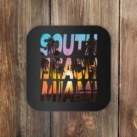 South Beach Miami Sunset I Love Miami Beach Souvenir Coaster thumb 0