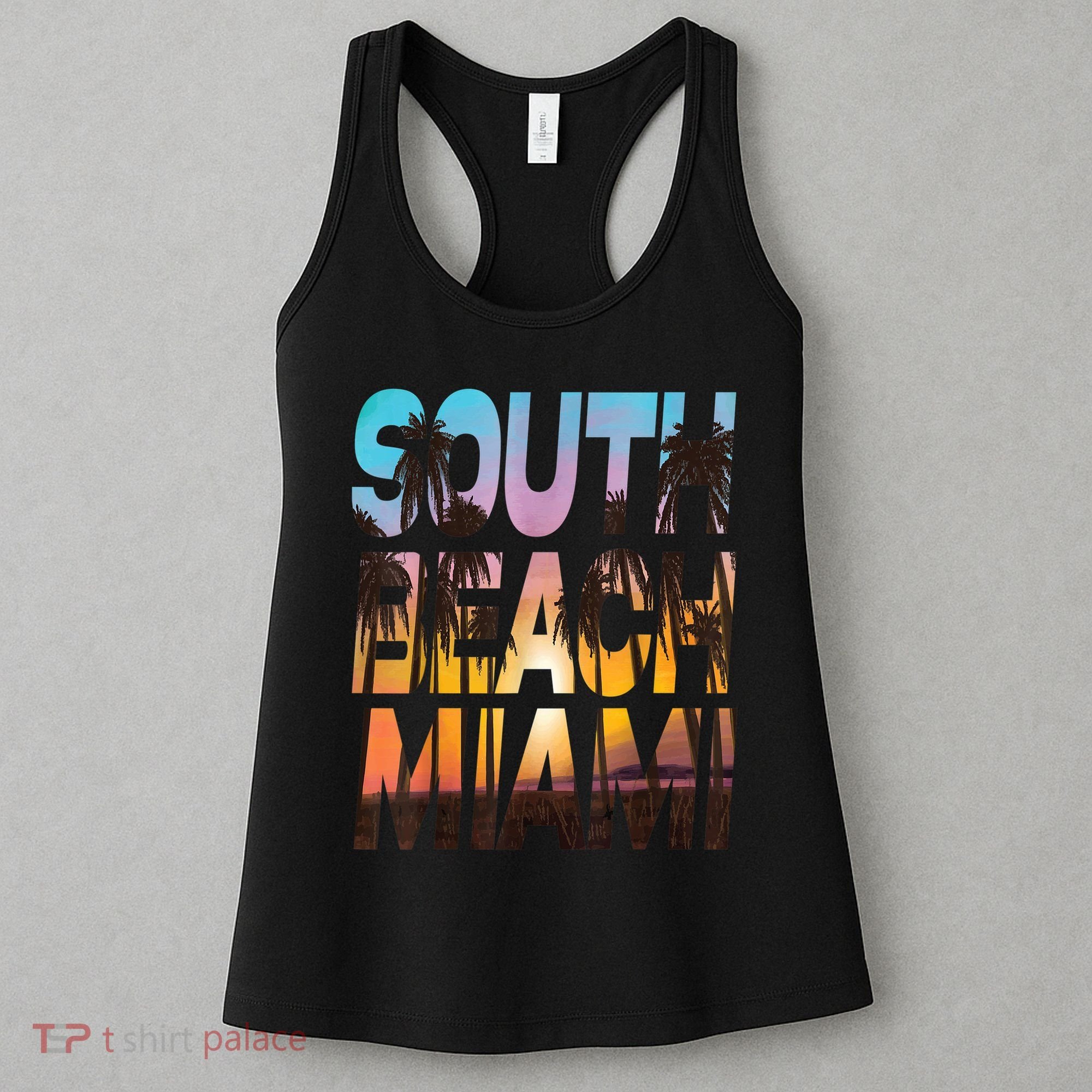 South Beach Miami Sunset I Love Miami Beach Souvenir Women's Tank Top